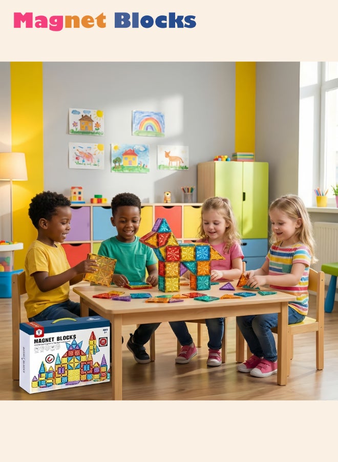 DEZHI 100Pcs Color Magnetic Accretion Block, Large Scale Set, Rounded Edge Design,Smooth To The Touch.Free Assembly, Etc,Enhances The Ability of Logical Thinking for Your Kids. Exercise Children's Sense of Three-dimensional Space. - Image 5
